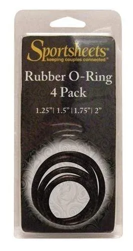 Sportsheets Male Sex Toys Rubber O Ring 4 Pack