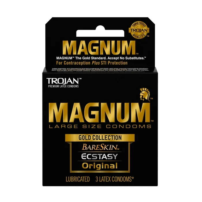 Trojan Magnum Large Size Gold Collection Condoms 3 Pack Trojan Condoms Male Sex Toys Trojan Magnum Large Size Gold Collection Condoms 3 Pack Trojan Condoms Male Sex Toys