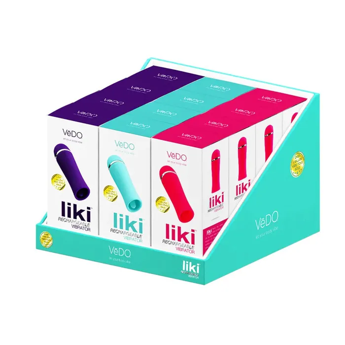 VeDO Female Sex Toys Liki Rechargeable Flicker Vibe 12 Piece Assorted Display VeDO Female Sex Toys Liki Rechargeable Flicker Vibe 12 Piece Assorted Display