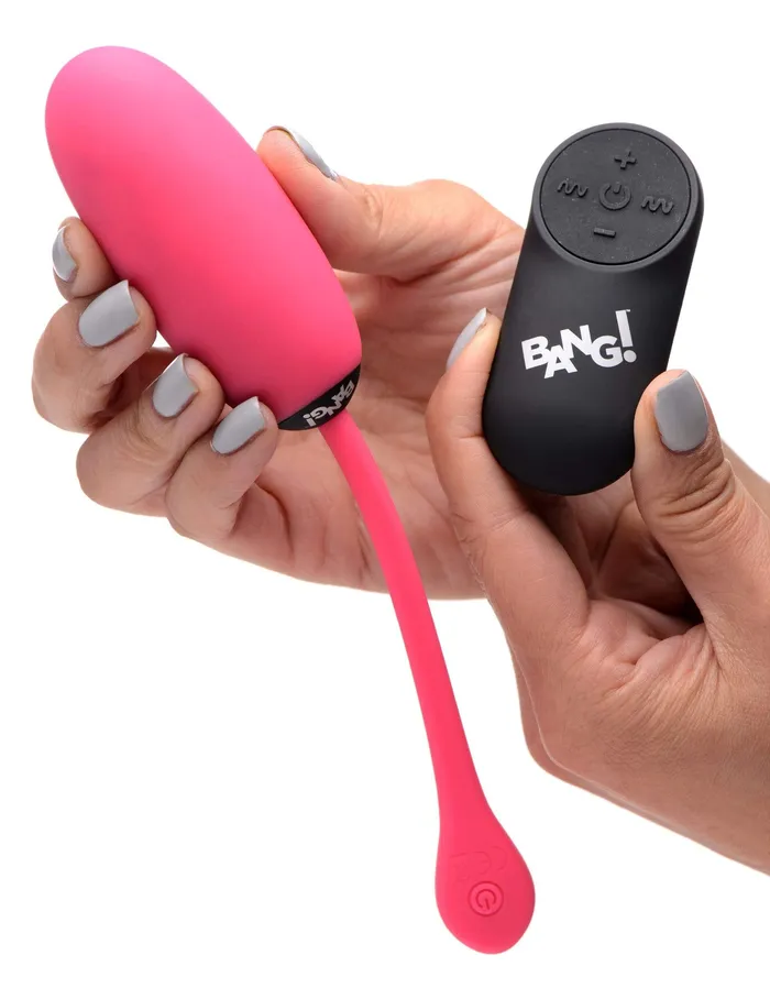 Vibrators 28x Plush Egg and Remote Pink XR Brands Bang