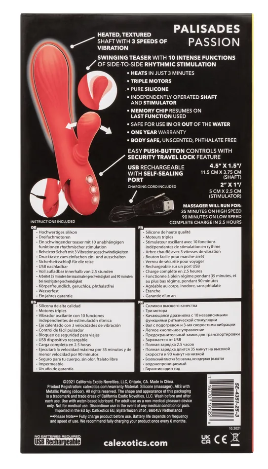 Vibrators CalExotics California Dreaming Palisades Passion Coral