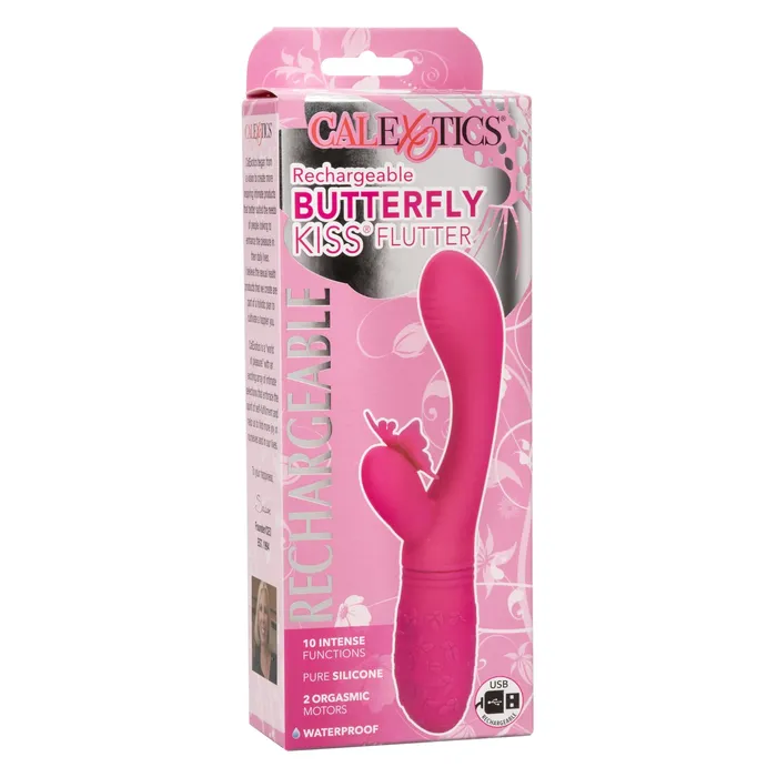 Vibrators CalExotics Rechargeable Butterfly Kiss Flutter Pink