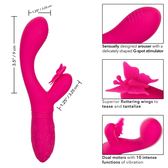 Vibrators CalExotics Rechargeable Butterfly Kiss Flutter Pink