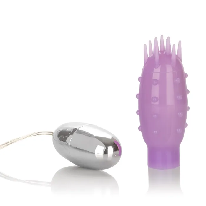 Vibrators CalExotics Silicone Slims Vibrating Nubby Bullet Purple