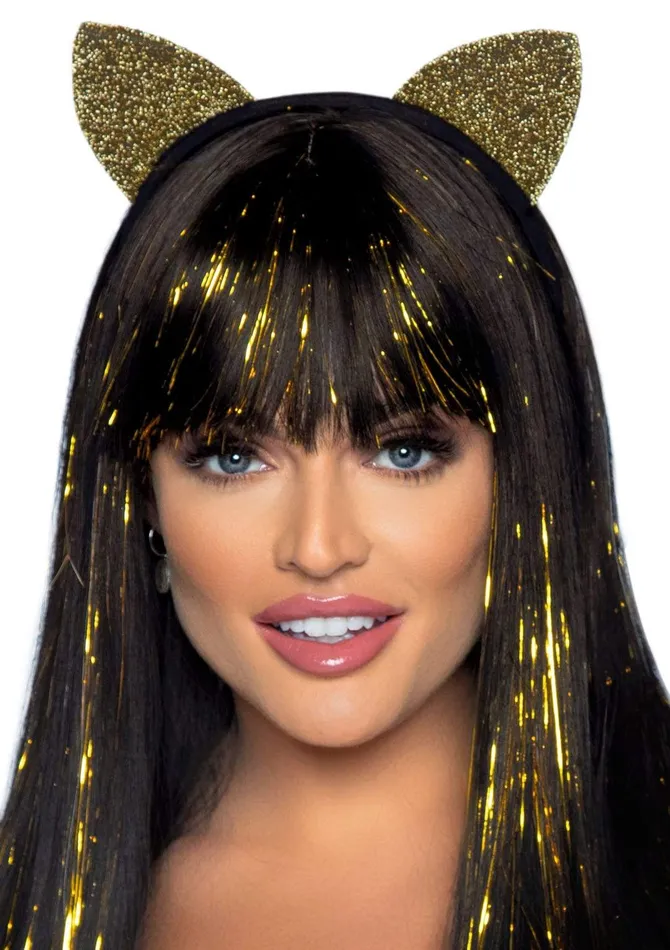 Vibrators Leg Avenue Glitter Cat Ear Headband Gold