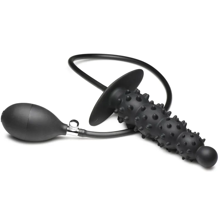XR Brands Master Series Anal Ass Puffer Nubbed Inflatable Silicone Anal Plug Black XR Brands Master Series Anal Ass Puffer Nubbed Inflatable Silicone Anal Plug Black